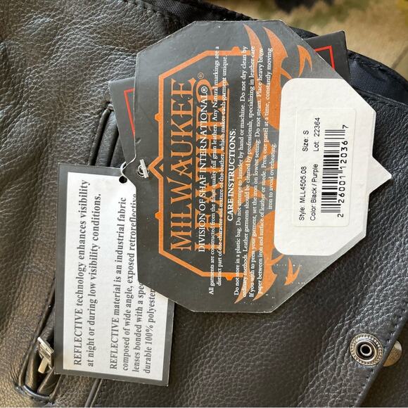 Milwaukee Leather Women's Vest Stud and Wings Size S Black Purple Moto NWT Biker - Picture 14 of 14